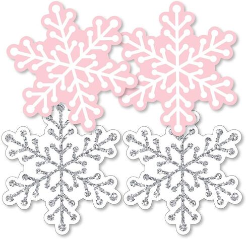 Big Dot of Happiness Pink Winter Wonderland - Snowflake Decorations DIY Holiday Snowflake Birthday Party or Baby Shower Essentials - Set of 20 in Saudi Arabia