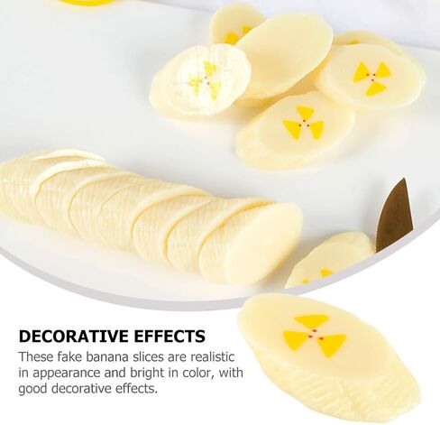 SAFIGLE 20 Pcs Artificial Banana Slices Plastic Fake Fruit Decor for Home Kitchen Table Photography Props Realistic Faux Fruit Display in Saudi Arabia