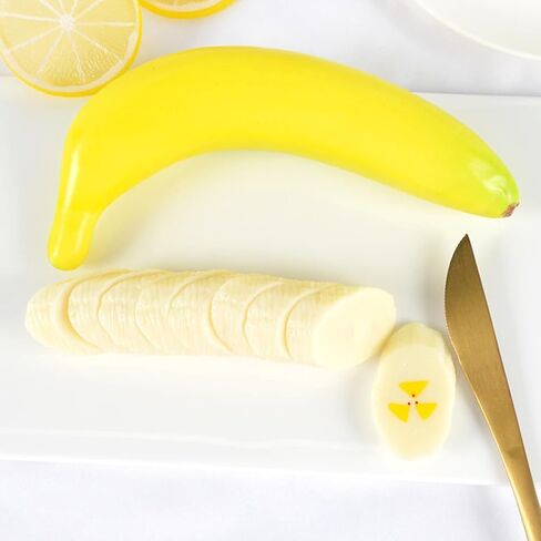 SAFIGLE 20 Pcs Artificial Banana Slices Plastic Fake Fruit Decor for Home Kitchen Table Photography Props Realistic Faux Fruit Display in Saudi Arabia