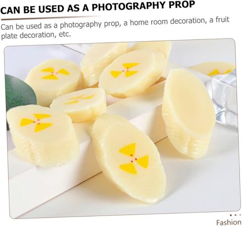 SAFIGLE 20 Pcs Artificial Banana Slices Plastic Fake Fruit Decor for Home Kitchen Table Photography Props Realistic Faux Fruit Display in Saudi Arabia