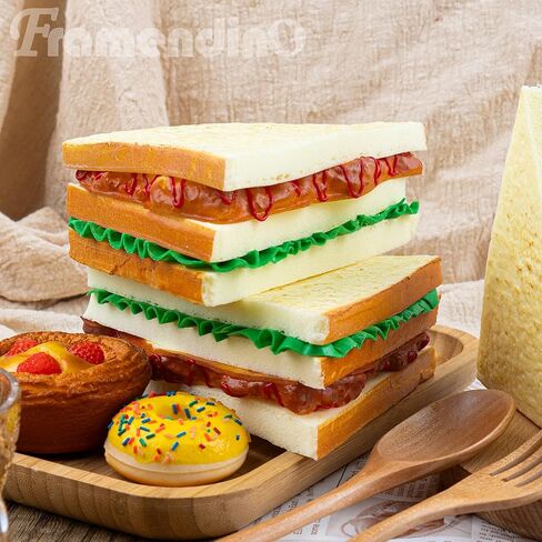Framendino, 4 Pack Artificial Sandwich Simulation Fast Food Realistic Imitation Fake Decoration Model Kitchen Photo Props in Saudi Arabia