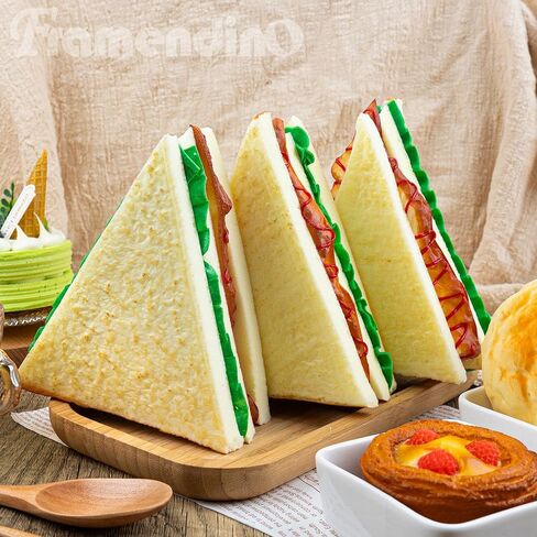 Framendino, 4 Pack Artificial Sandwich Simulation Fast Food Realistic Imitation Fake Decoration Model Kitchen Photo Props in Saudi Arabia