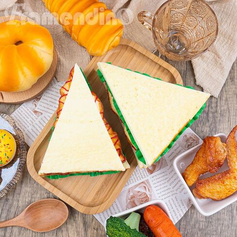 Framendino, 4 Pack Artificial Sandwich Simulation Fast Food Realistic Imitation Fake Decoration Model Kitchen Photo Props in Saudi Arabia