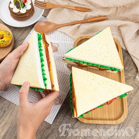 Framendino, 4 Pack Artificial Sandwich Simulation Fast Food Realistic Imitation Fake Decoration Model Kitchen Photo Props in Saudi Arabia