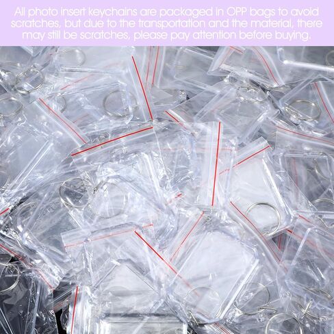 150 Pcs Clear Acrylic Photo Keychain, Blank Photo Insert Keyring DIY Personalize Favor Picture Frame Keychain with Metal Ring in Saudi Arabia