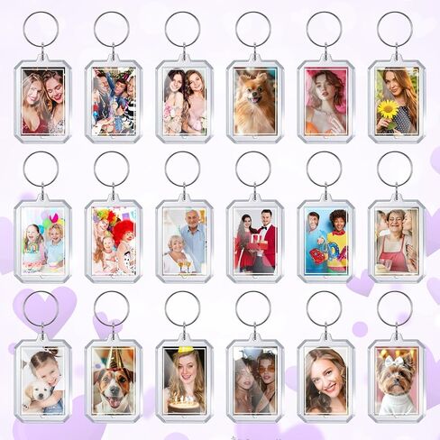 150 Pcs Clear Acrylic Photo Keychain, Blank Photo Insert Keyring DIY Personalize Favor Picture Frame Keychain with Metal Ring in Saudi Arabia