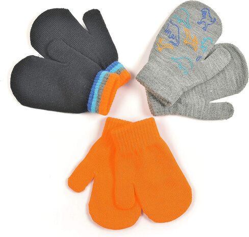 3-Pair Children's Winter Knitted Fingerless Gloves - Elastic Warm Gloves, Suitable for Boys or Girls in Saudi Arabia
