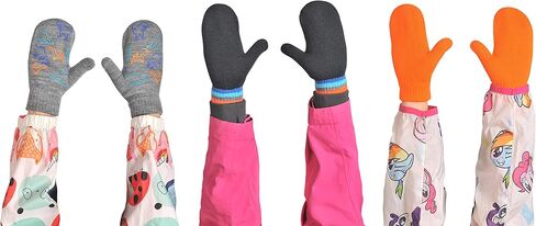 3-Pair Children's Winter Knitted Fingerless Gloves - Elastic Warm Gloves, Suitable for Boys or Girls in Saudi Arabia