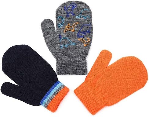 3-Pair Children's Winter Knitted Fingerless Gloves - Elastic Warm Gloves, Suitable for Boys or Girls in Saudi Arabia