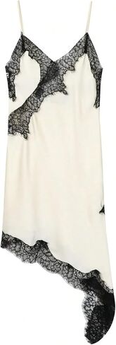 Verdusa Women's Lace Satin Asymmetrical Cami Dress Backless Bodycon Dresses Rave Outfits in Kuwait