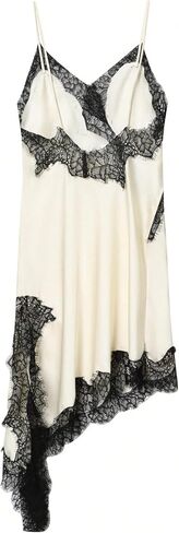 Verdusa Women's Lace Satin Asymmetrical Cami Dress Backless Bodycon Dresses Rave Outfits in Kuwait