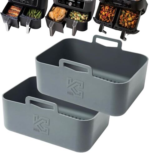 بطانات مقلاة سليكون مميزة من سيليكون-قابلة لإعادة الاستخدام ، مخصصة لصالح Ninja Dualzone 10-Quart Air Fryers (DZ401 ، DZ550 متوافق) in Kuwait