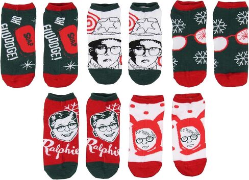 Bioworld A Christmas Story Ralphie مستوحاة من 5 جوارب للكاحل للرجال والنساء in Kuwait