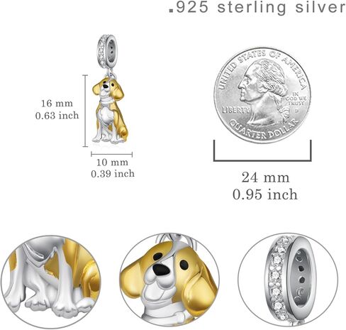 Beagle Gifts 925 Sterling Silver Beagle Charm Cute Animal Dog Jewelry Gifts for Women in Saudi Arabia