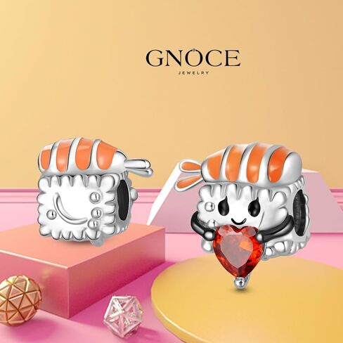 GNOCE Unicorn Dog Charms for Women 925 Sterling Silver Cat Bead Animal Charm Fit Bracelets/Necklace Jewelry Gift For Women Wife (Sushi Roll) in Saudi Arabia