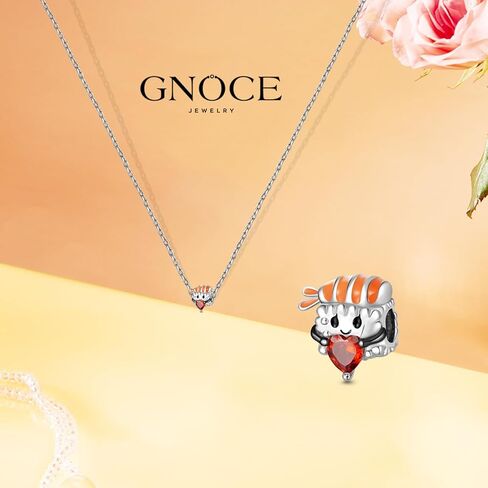 GNOCE Unicorn Dog Charms for Women 925 Sterling Silver Cat Bead Animal Charm Fit Bracelets/Necklace Jewelry Gift For Women Wife (Sushi Roll) in Saudi Arabia