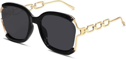 BOTEN Oversized Square Sunglasses for Women Men 70s Retro Big Frame Sun Glasses Fashion Luxury Chain Legs Sunnies in Saudi Arabia