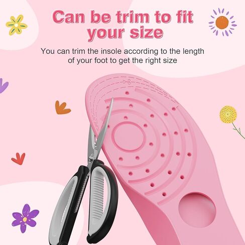 Insoles Compatible with Airtag Hidden Holder for Kids, Tracker Device Case Comfortable Shoe Inserts for Children Adults and Elderly, Cute Flower Inserts for Shoes Pink 175-190mm in Saudi Arabia