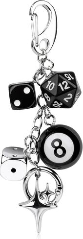 JIMYICLR Black 8 Ball Dice Bag Charm Keychain for Women Men Cute Purse Charms for Handbags Y2K Aesthetic Key Chain Accessories in Saudi Arabia
