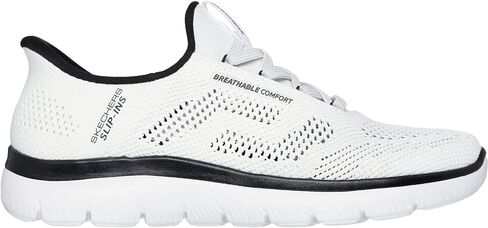 Skechers - حذاء رجالي Summits - Perfo سهل الارتداء، اللون أبيض/أسود، المقاس: 11.5 M US in Saudi Arabia