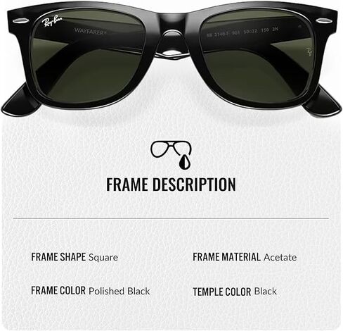 Ray-Ban RB2140F ORIGINAL WAYFARER CLASSIC LOW BRIDGE FIT Square Shaped Sunglasses with Official RAYBAN Eyewear Kit in Saudi Arabia