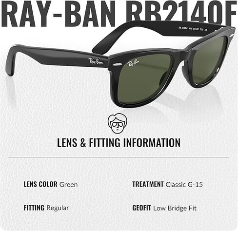 Ray-Ban RB2140F ORIGINAL WAYFARER CLASSIC LOW BRIDGE FIT Square Shaped Sunglasses with Official RAYBAN Eyewear Kit in Saudi Arabia
