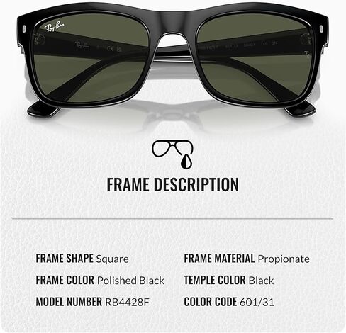 Ray-Ban RB4428F Square Shaped Sunglasses for Men & Women with Official RAYBAN Eyewear Kit in Saudi Arabia