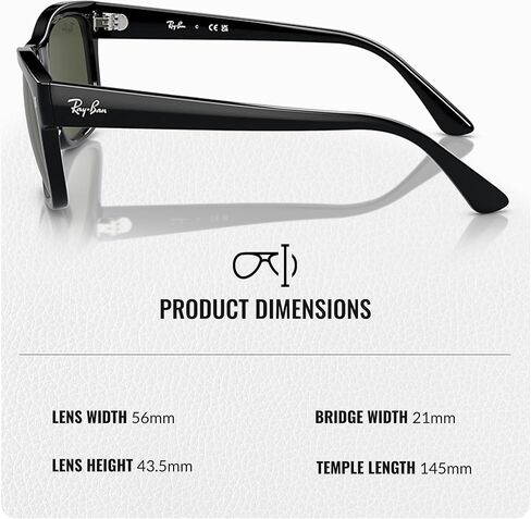 Ray-Ban RB4428F Square Shaped Sunglasses for Men & Women with Official RAYBAN Eyewear Kit in Saudi Arabia