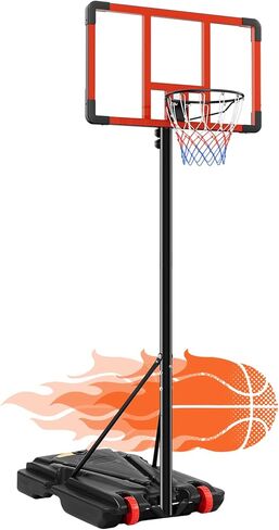 DUMOS 10FT Adjustable Height Portable Basketball Hoop Outdoor for Youth/Adult, 44 Inch Shatterproof Backboard w/Shock Absorbent Rim, Fillable Base, 2 Wheels for Swimming Pool/Indoor in Kuwait