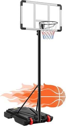 DUMOS 10FT Adjustable Height Portable Basketball Hoop Outdoor for Youth/Adult, 44 Inch Shatterproof Backboard w/Shock Absorbent Rim, Fillable Base, 2 Wheels for Swimming Pool/Indoor in Kuwait
