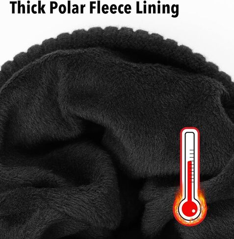 Wmcaps Winter Fleece Lined Beanie for Men Women, Warm Knit Hat Thermal Stocking Cap with Reflective Logo in Saudi Arabia