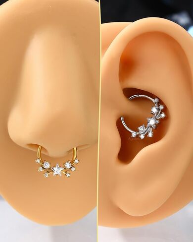 رماية ستار الحاجز خواتم 16 جرام الحاجز مجوهرات الجراحية الصلب اللولب Daith أقراط للنساء Daith اللولب ثقب المجوهرات 8/10 مللي متر in Kuwait