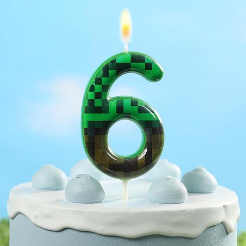 PHD CAKE 2.76 بوصة عدد 6 بكسل شموع عيد ميلاد، شموع أرقام عمال المناجم الخضراء، شموع أرقام الكيك، احتفالات الحفلات، شمعة أنيقة in Kuwait