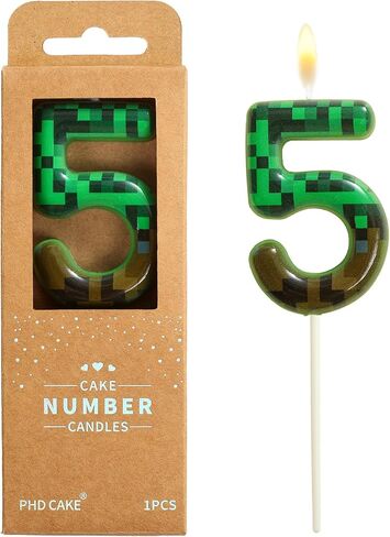 PHD CAKE 2.76 بوصة عدد 6 بكسل شموع عيد ميلاد، شموع أرقام عمال المناجم الخضراء، شموع أرقام الكيك، احتفالات الحفلات، شمعة أنيقة in Kuwait