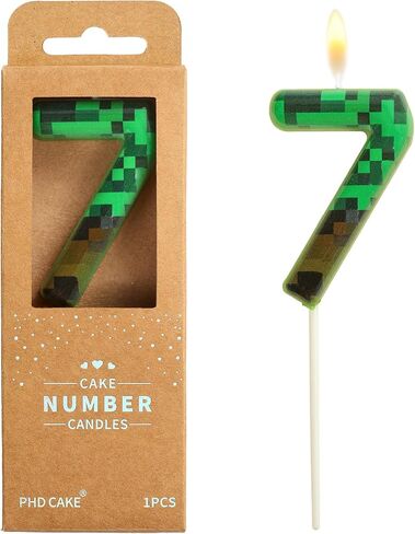 PHD CAKE 2.76 بوصة عدد 6 بكسل شموع عيد ميلاد، شموع أرقام عمال المناجم الخضراء، شموع أرقام الكيك، احتفالات الحفلات، شمعة أنيقة in Kuwait