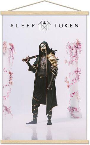 Sleep Token - Caramel Wall Poster with Magnetic Frame, 34L" x 22.4W", Print and White Hanger Bundle in Saudi Arabia