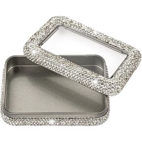 Metal Bling Travel Jewelry Box Sparkly Shining Mini Metal Jewelry Case Organizer for Women in Kuwait