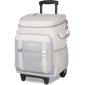 برودة Insmeer مع عجلات ومقبض ، 80 علبة/50L برودة متداول ، مبرد ناعم محمول مع عجلة ، عربة عربات برودة 2 في 1 ، مبردات كبيرة للتسوق البقالة in Kuwait