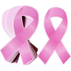 Pink Ribbon Paper Card Cutouts Breast Cancer Awareness Cutouts for Women Charity Public and Social Event Supplies (150, Pink, Medium) in Kuwait