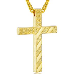 Gold American flag Cross Necklace for Men 18K Gold Cross Pendant with Bible Verse Minimalist Cross Christian Jewelry Religious Gifts(with Gift Box) in Saudi Arabia