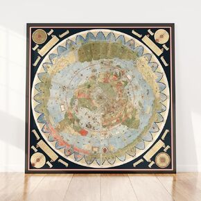 Historic Map - Map of the World, 1587, Urbano Monte - Vintage Wall Art 24in x 24in in Saudi Arabia
