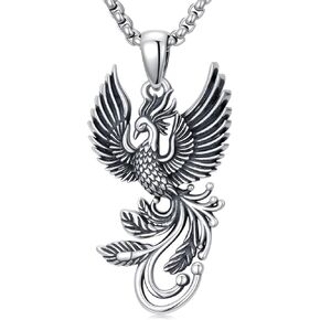 OHAYOO Phoenix Necklace Sterling Silver Phoenix Rising Pendant Necklace Phoenix Jewelry Gift for Women in Saudi Arabia