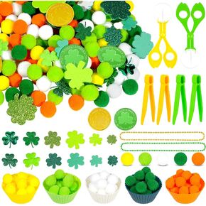 Bbiamsleep 352 Pcs 4th of July Sensory Bin Filler Fine Motor Skills Counting Sorting Pom Poms Decorations Patriotic Sensory Bin Items for Independence Day Sorting Counting Training in Kuwait