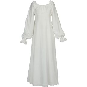 Medieval Renaissance Chemise Dress White Retro Medieval Dress Renaissance Costume for Women in Saudi Arabia