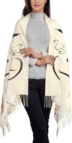 Watercolor Pink Flowers Women Scarf Fashion Pashmina Shawls Wrap Cashmere Winter Warm for Wedding Travel Party Gift in Saudi Arabia