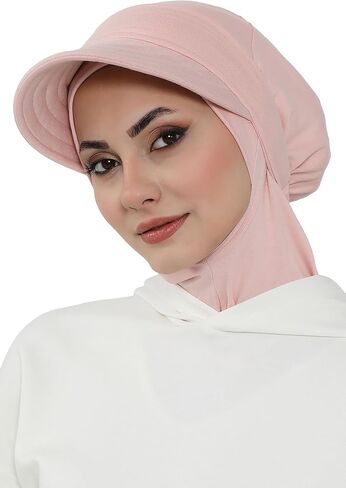 Detachable Visor Cotton Turban for Women Strech Head Wrap Combed Cotton Stylish One-Size Cap in Kuwait