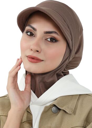 Detachable Visor Cotton Turban for Women Strech Head Wrap Combed Cotton Stylish One-Size Cap in Kuwait
