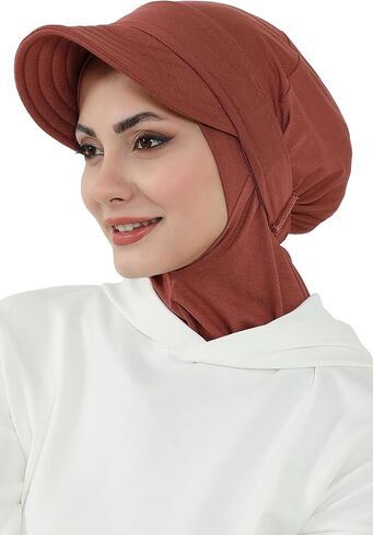 Detachable Visor Cotton Turban for Women Strech Head Wrap Combed Cotton Stylish One-Size Cap in Kuwait