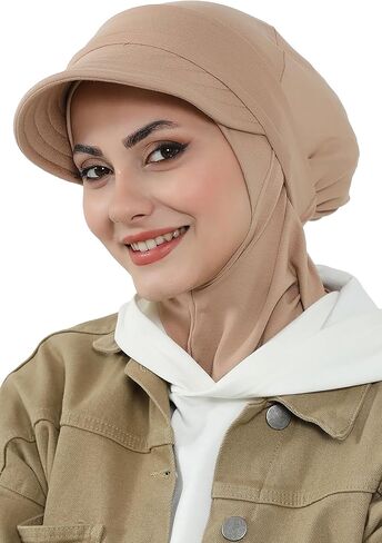 Detachable Visor Cotton Turban for Women Strech Head Wrap Combed Cotton Stylish One-Size Cap in Kuwait