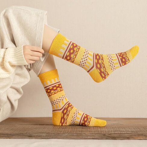 5 أزواج من الجوارب الشتوية للنساء، جوارب سميكة دافئة وناعمة مقاس 2 5-9/9-11 in Kuwait